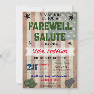 Farewell Soldier Party Inbjudan