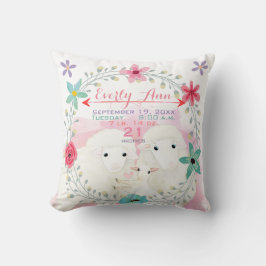 Fårfamiljen Flicka Birth Record Birth Stats Kudde