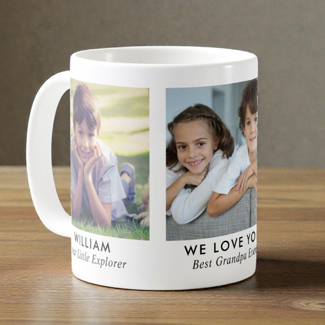 Farfar 3 Foto Kaffemugg (Grandpa 3 Photo Coffee Mug
)