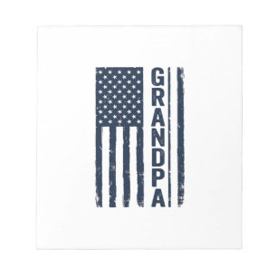 Farfar Amerikansk Flagga Distressed Patriotisk Des Anteckningsblock