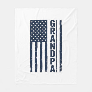 Farfar Amerikansk Flagga Distressed Patriotisk Des Fleecefilt
