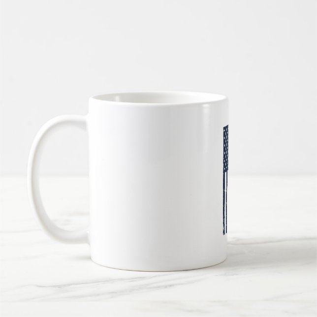 Farfar Amerikansk Flagga Distressed Patriotisk Des Kaffemugg (Vänster)