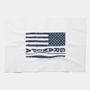 Farfar Amerikansk Flagga Distressed Patriotisk Des Kökshandduk