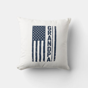 Farfar Amerikansk Flagga Distressed Patriotisk Des Kudde