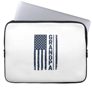 Farfar Amerikansk Flagga Distressed Patriotisk Des Laptop Fodral