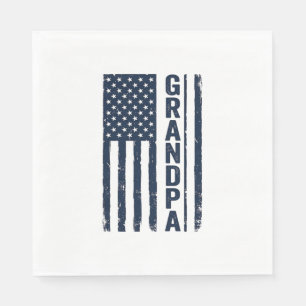 Farfar Amerikansk Flagga Distressed Patriotisk Des Pappersservett