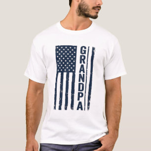 Farfar Amerikansk Flagga Distressed Patriotisk Des T Shirt