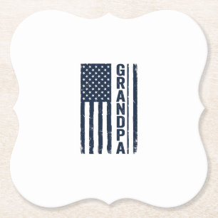 Farfar Amerikansk Flagga Distressed Patriotisk Des Underlägg Papper
