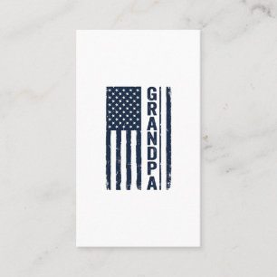 Farfar Amerikansk Flagga Distressed Patriotisk Des Visitkort