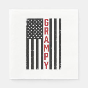 Farfar Amerikansk Flagga Patriotisk Vintage Vektor Pappersservett