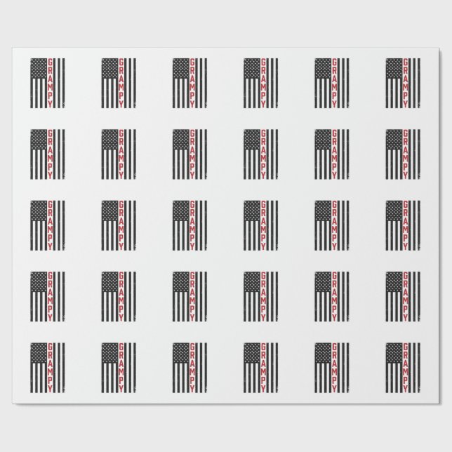 Farfar Amerikansk Flagga Patriotisk Vintage Vektor Presentpapper (Platt)