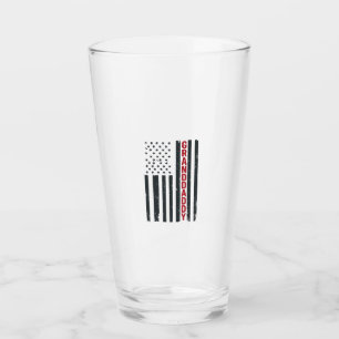 Farfar Amerikansk Flagga Vintage Patriotisk Design Glaskopp