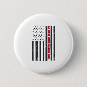 Farfar Amerikansk Flagga Vintage Patriotisk Design Knapp