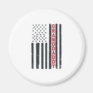 Farfar Amerikansk Flagga Vintage Patriotisk Design Magnet