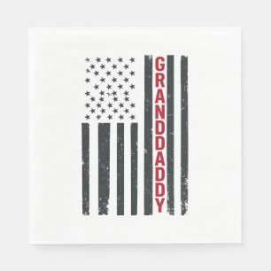 Farfar Amerikansk Flagga Vintage Patriotisk Design Pappersservett