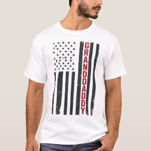 Farfar Amerikansk Flagga Vintage Patriotisk Design T Shirt