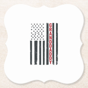 Farfar Amerikansk Flagga Vintage Patriotisk Design Underlägg Papper