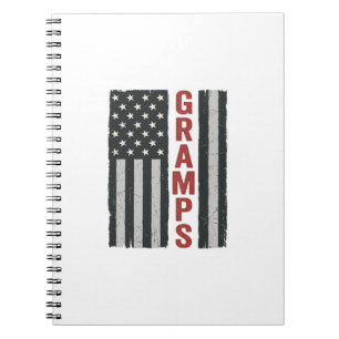 Farfar Amerikansk Flagga Vintage Patriotisk Vektor Anteckningsbok