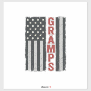 Farfar Amerikansk Flagga Vintage Patriotisk Vektor Klistermärken