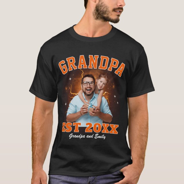 Farfar Anpassad Foto Bootleg Rap Fars Dag T Shirt (Framsida)