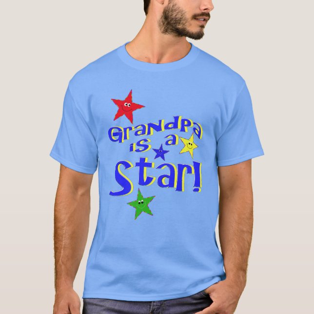 Farfar är en stjärnorna. t-shirt (Framsida)