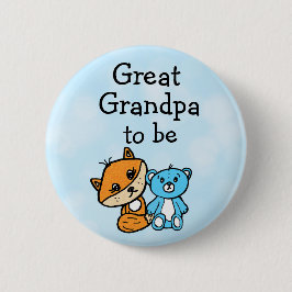 Farfar är Little Fox och Nalle Baby Shower Knapp