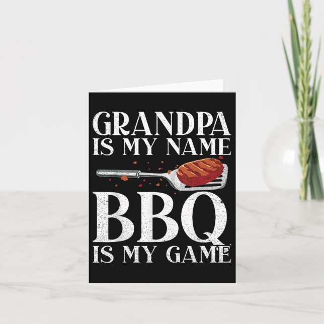 Farfar är min Namn Bbq är mitt spel Barbecue Grill Kort (Framsida)