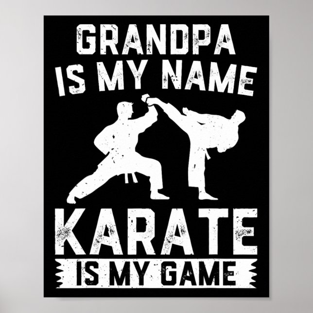 Farfar är min Namn Karate är mitt spel - Karate Gr Poster (Framsidan)
