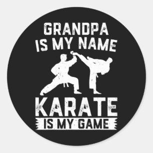 Farfar är min Namn Karate är mitt spel - Karate Gr Runt Klistermärke