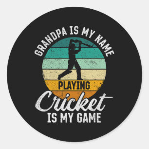 Farfar är mitt namn, att spela cricket är min lek  runt klistermärke