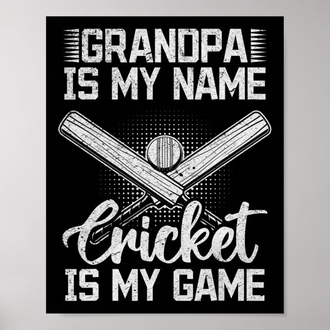 Farfar är mitt namn Cricket är min lek - Cricket G Poster (Framsidan)
