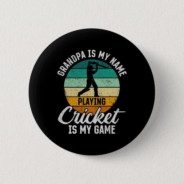 Farfar är mitt namn Spela cricket är min lek  Knapp (Framsida)
