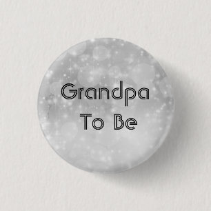 Farfar att bli Glitter Silver bokeh Baby Shower Knapp