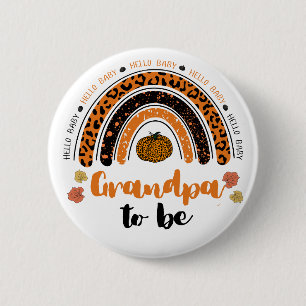 Farfar att bli Hej Flicka Pumpkin Baby Shower Knapp