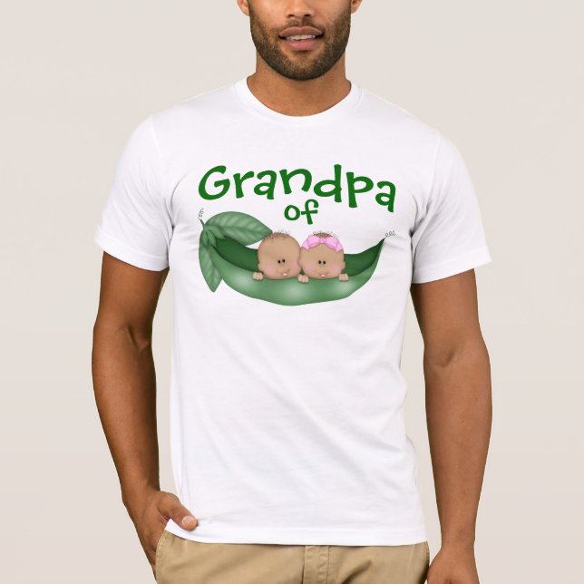 Farfar av blandade Twillingar med Mörk Skin Tee Shirt (Framsida)