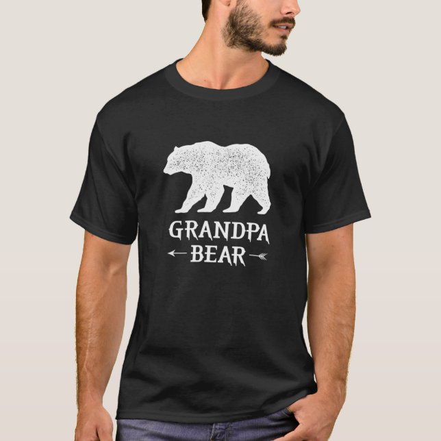 Farfar Bear Funny Far-dagars familjedesign för dig T Shirt (Framsida)