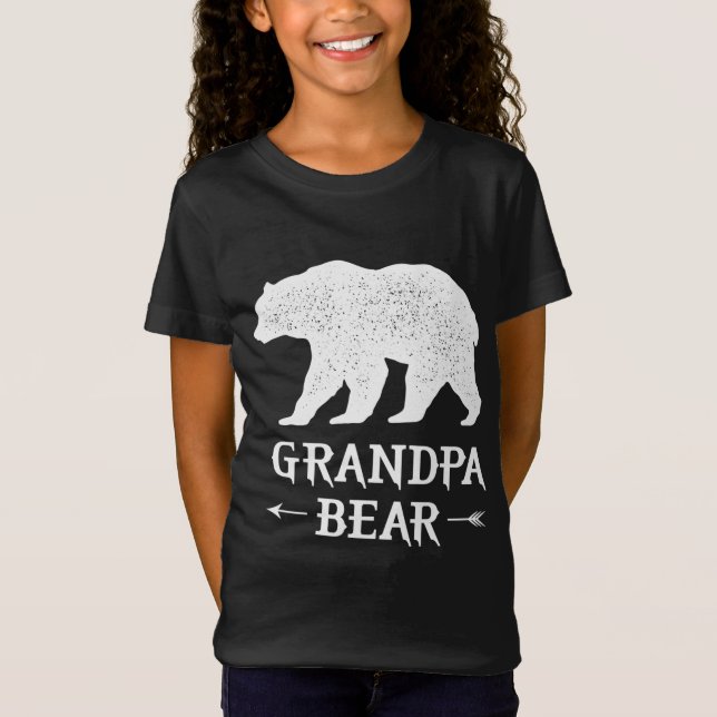 Farfar Bear, roligt fars dag-familjdesign för T Shirt (Framsida)