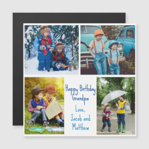 Farfar Birthday Barnbarn Photo Magnet Card