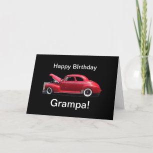 Farfar Birthday Classic Car Kort