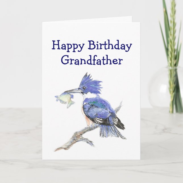 Farfar Birthday Humor Kingfisher Kort (Framsida)