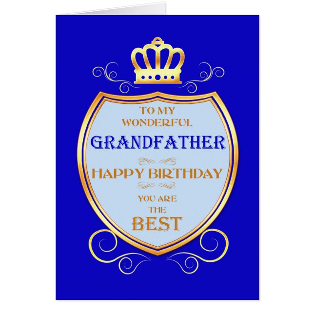 Farfar Birthday med Shield Hälsningskort (Framsidan)