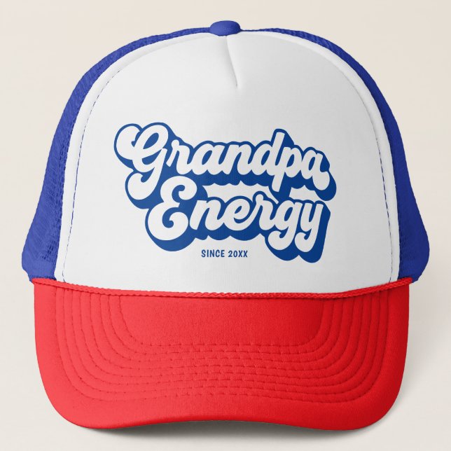 Farfar Blå Retro Energi Sedan År Design Keps (Framsida)