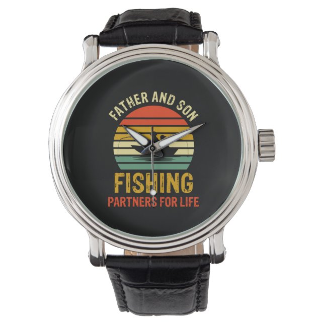Farfar citerar pappa och son som fiske partner armbandsur (Framsida)
