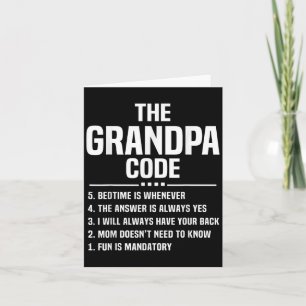 Farfar Code Coola Grandfather Joke Fars dag Kort