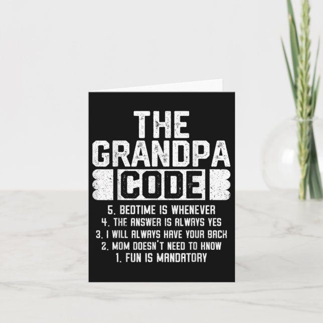 Farfar Code Coola Grandfather Joke Fars dag Kort (Framsida)
