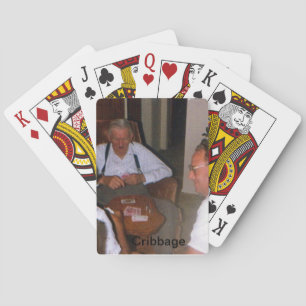Farfar Cribbage som leker kort Spel Kort