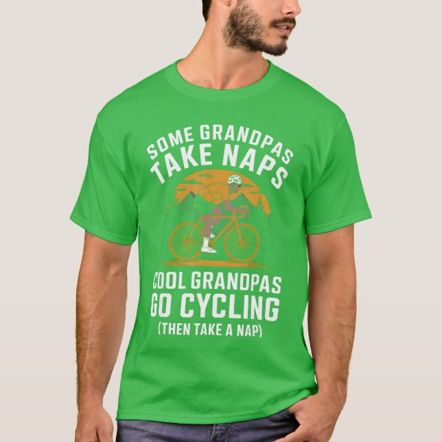 Farfar cyklar rolig cyklist farfar fadersdag  t shirt (Framsida)