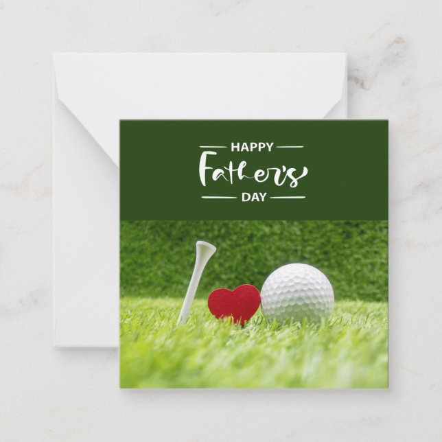 Farfar-dagen för golfpappa i grönt med kärlek  Not Anteckningskort (Framsida)