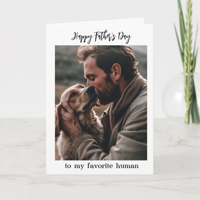 Farfar-dagen till min favoritmänniska från hundfot kort (Framsida)
