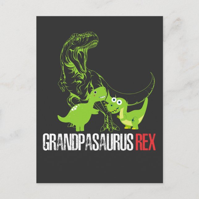 Farfar Dinosaur Farfar Dino Barnbarn Vykort (Framsida)